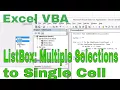 Excel VBA ListBox Multiple Selections to a Single Cell Comma Separated
