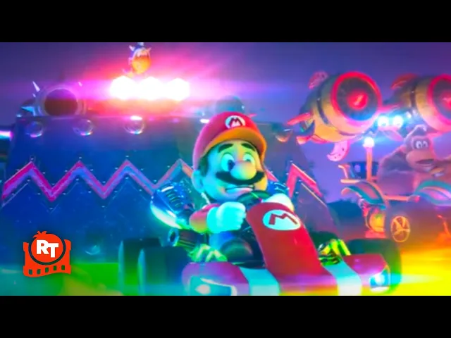 The Super Mario Bros. Movie - Mario Kart Rainbow Road Scene | Movieclips
