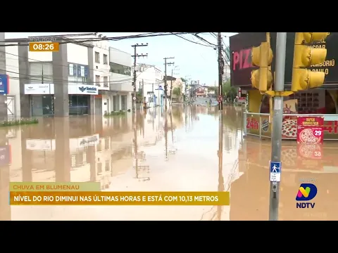 Chuva em Blumenau: nível do rio diminui nas últimas horas e está com 10,13 metros