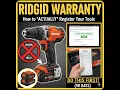How to Register RIDGID Tools Online for Lifetime Warranty