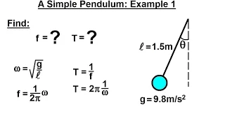Physics 16 Simple Harmonic Motion 13 of 19 A Simple Pendulum f T Ex 1