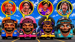 CURSE of BLIPPI, DANNY GO, RACHEL and MEEKAH BUS EATERS VS SLIDE EATER | PART 4 Transformation