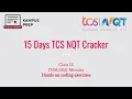 TCS NQT 2021 Cracker Class 12 Hands-on Coding May Series