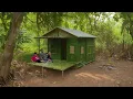 Download Lagu Camping hujan deras || Membangun shelter bambu sederhana bersama anak di hutan