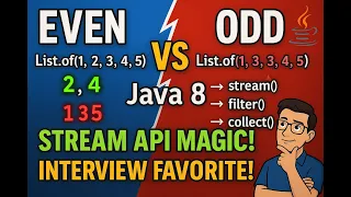 Even and Odd Numbers in Just 2 Lines Java 8 stream API