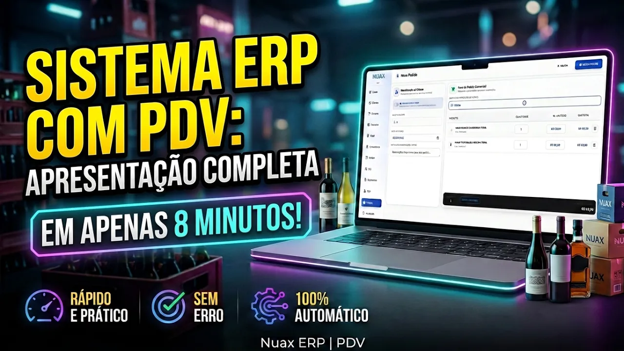 Apresentação completa do NUAX ERP em uma loja real, da abertura ao fechamento do caixa