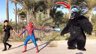 لما يطلع عليك غوريلا وتنتقم منها اسبايدرمان السلسيلي 