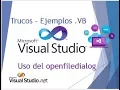 Visual Studio NET - Control Openfiledialog