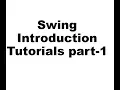Swing Introduction Features Architecture JFC part-1