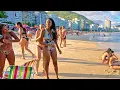 Walking COPACABANA BEACH Rio de Janeiro Brazil 4K Compilation