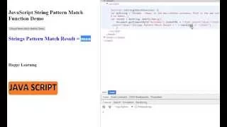 STRINGS MATCH METHOD IN JAVASCRIPT DEMO