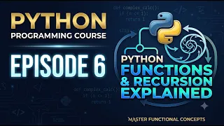 Python Programming Course Episode 6 Python Functions Recursion Explained
