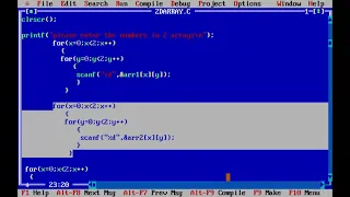 C - program for addition using 2D array