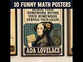 Funny Math Posters Printable Set Famous Mathematicians Classroom Decor 10 Digital Prints