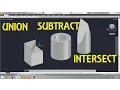 Union Subtract Intersect commands in AutoCAD By Engineer AutoCAD Tutorials