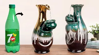 Plastic bottle Waterfall making // Cement Waterfall making