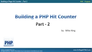 33002 - Building a PHP Hit Counter