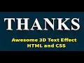 Awesome 3D Text Effect With HTML and CSS
