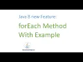 forEach in Java 8 BY Naren