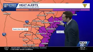 Dangerous heat isolated t-storms are in the forecast for SE Georgia and the Lowcountry on Saturday