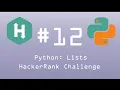 Python HackerRank Challenge Python Lists