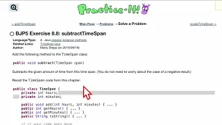 Java Practice It Exercise 8 8 subtractTimeSpan classes instance methods