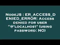 NodeJS ER - ACCESS