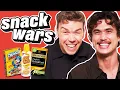 Will Poulter and Charles Melton Try British American Food Snack Wars