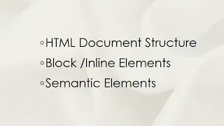 HTML Structure elements and Semantic elements Web Development