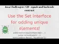 Java Challengers - equals and hashcode contract