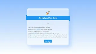 Typing Speed Game by Html css and Javascript
