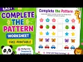 Complete the Pattern Worksheet in Canva Free Printable Preschool Kindergarten Worksheet Tutorial