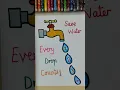 save water drawing save water drawing with slogan