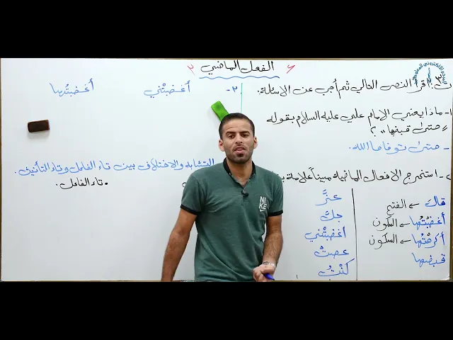 ⁣مادة اللغة العربية للصف الاول متوسط : حل تمرينات الفعل الماضي