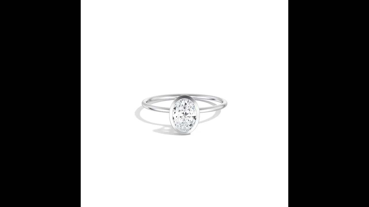 Sophia丨1CT Oval Cut Lab-Grown Diamond Bezel Engagement Ring in 14K Gold/Platinum
