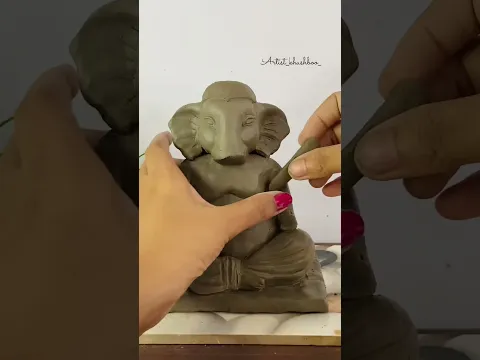 Eco-friendly Ganesh idol making ideas at home #shorts #youtubeshorts #ganpatibappa #idol #clayart