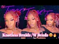 HOW TO KNOTLESS BRAIDS WITH BEADS TUTORIAL
