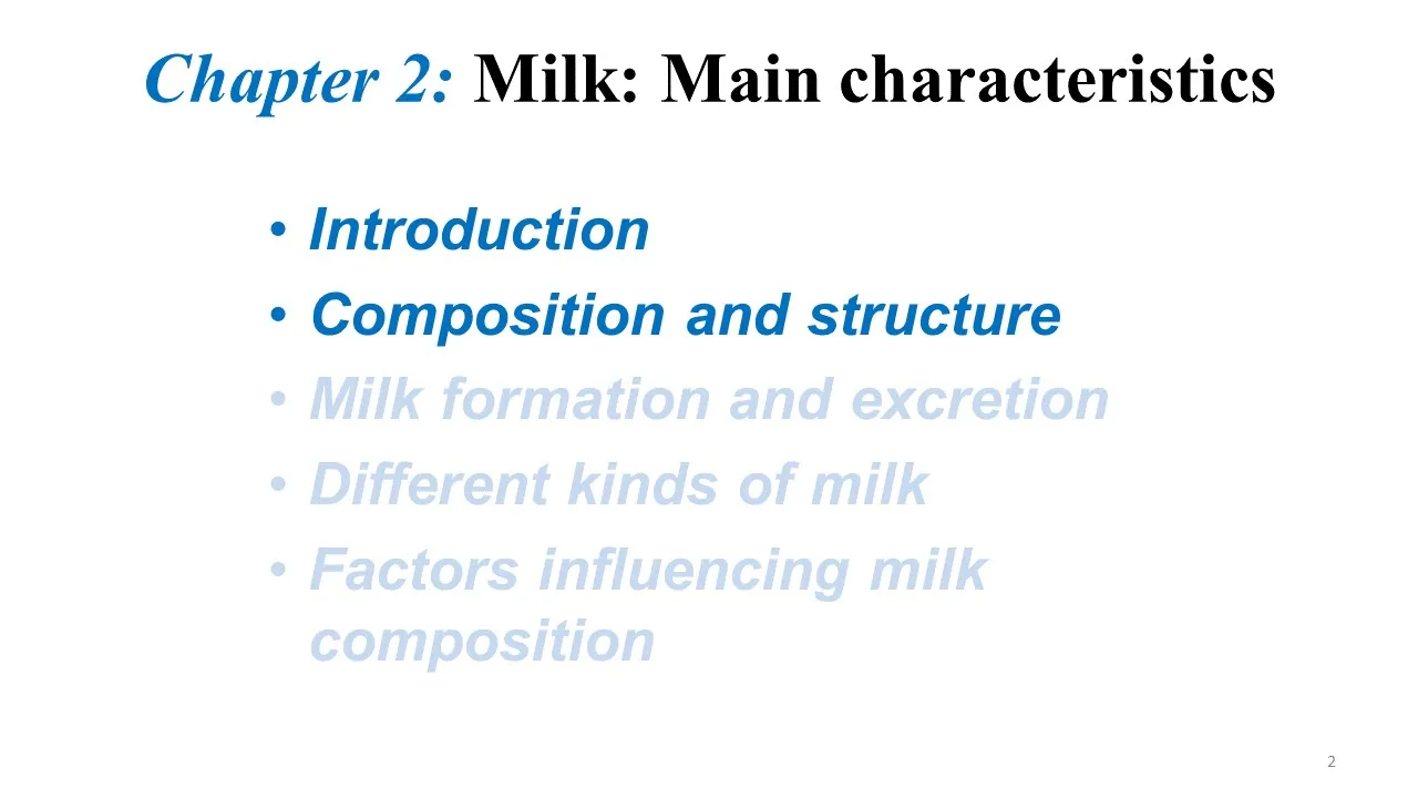 C2-01 milk composition and structure| Dairy technology