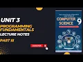 Computer Class 9th Lecture Notes Unit 3 Programming Fundamentals NBF New Book Part III