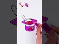 Coloring in a drawing of a yogurt