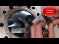 Measuring piston ring end-gap on an engine Cat