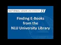Finding E-books from the NLU University Library