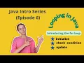 Java Intro Series Episode 6 looping in Java Introducing the for loop