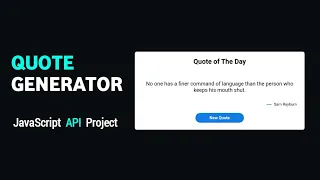 Random Quote Generator for Website using HTML CSS JavaScript JavaScript API Project