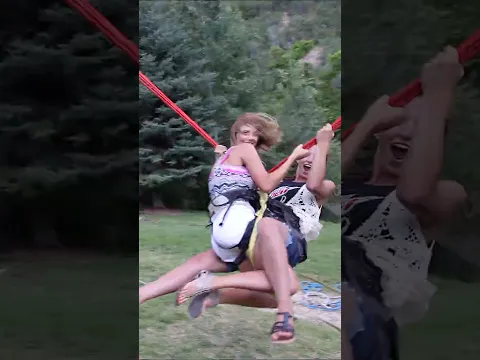 Launching two woman with a SLINGSHOT!