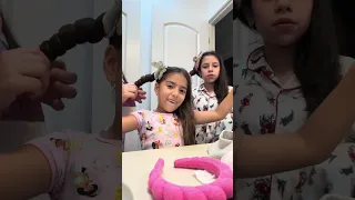 Aprendiendo a hacer Rizos con calceta 🧦quedan súper bonitos y sin dañar el cabello 💇🏻‍♀️💖 #tutorial 