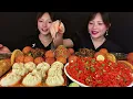 SPICY KURKURE CHATPATE😱🔥CHILLY PANIPURI🌶️BUFF JHOL MOMO🥟+ KEEMA NOODLES | MUKBANG WITH MY SISTER🩷