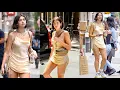 Dualipa Braless Pokies in Gold Silk Dress