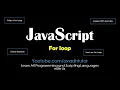 javascript for loop what is for loop simple example javascript for loop