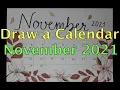 How to draw a calendar November 2021 Autumn Flowers Easy Step by Step